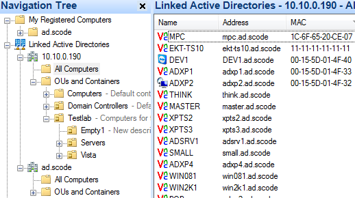 Linked Active Directory folders