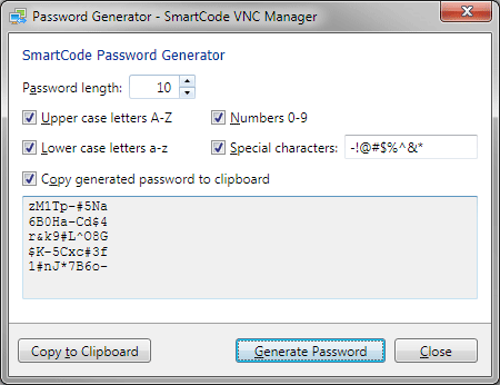 SmartCode Random Password Generator